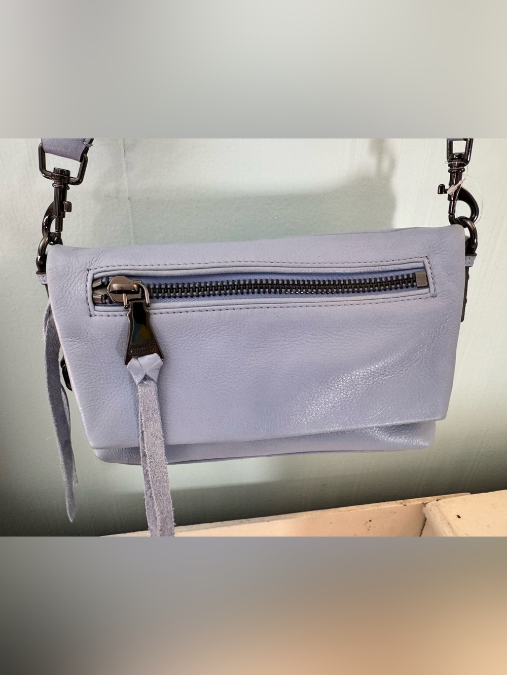 Aimee Kestenberg Periwinkle Leather Crossbody Bag